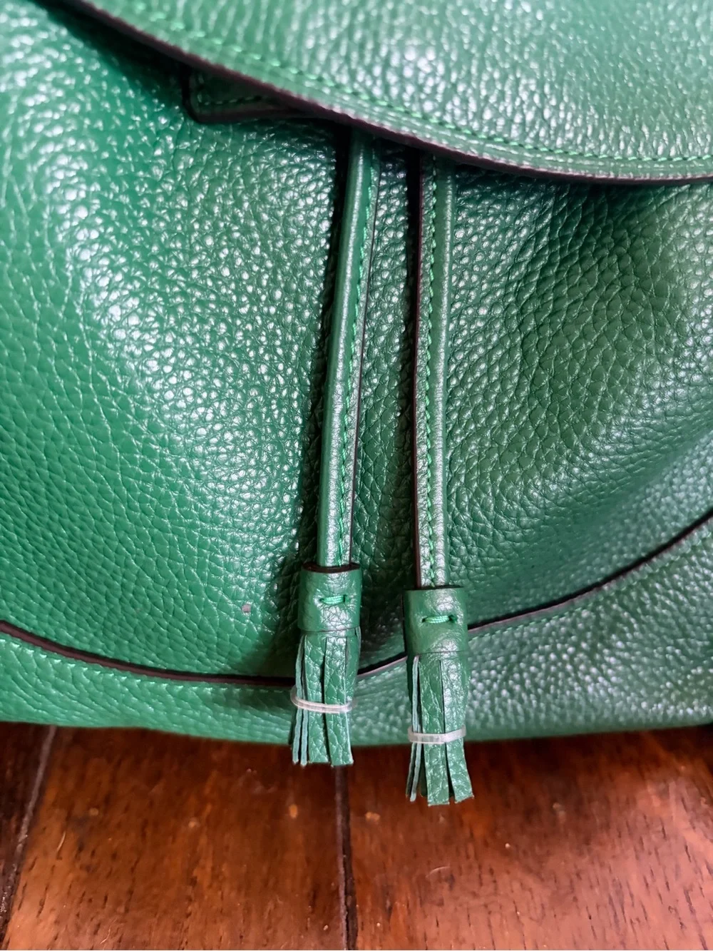 Coach Pebbled Leather Emerald Green Backpack